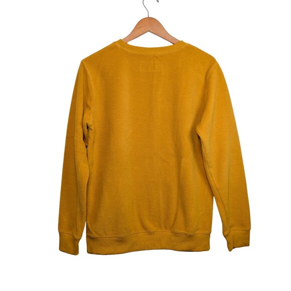 Dutch Bros Mens Sweatshirt Medium Yellow Crewneck Cotton Logo Embroidered - Picture 4 of 8